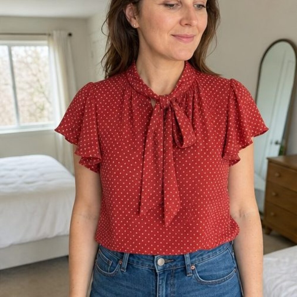 Camel Wrap Blouse - Picture 2 of 6